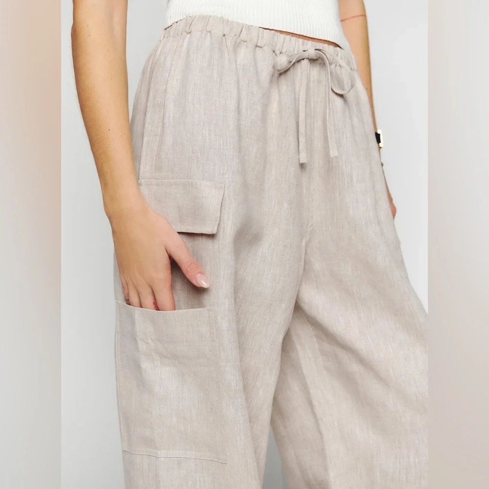 NWT Reformation Ethan Linen Cargo Pants